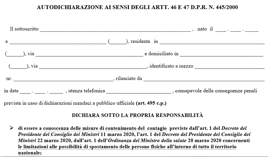 Nuovo Modello Autodichiarazione 26.03.2020 editabile